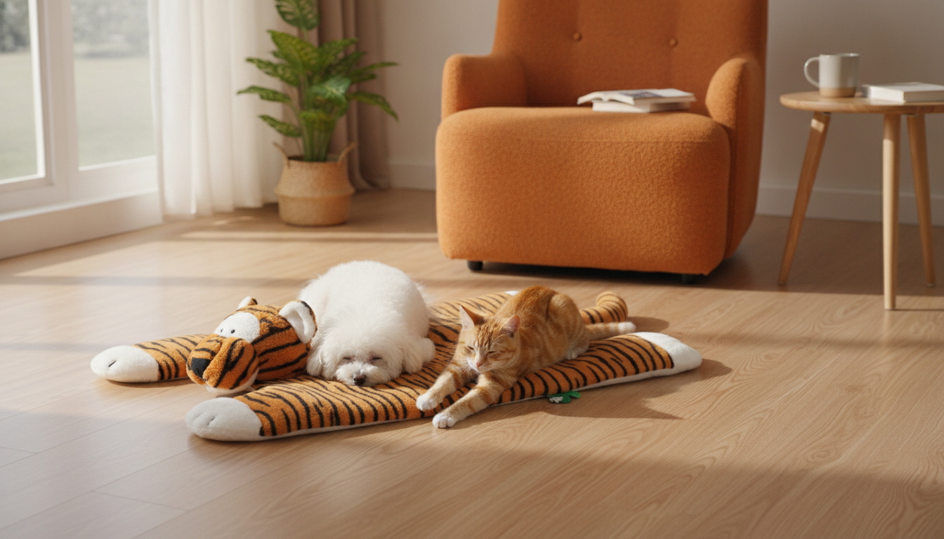 Tiger Pet Bed Floor Mat: Washable Cozy Comfort
